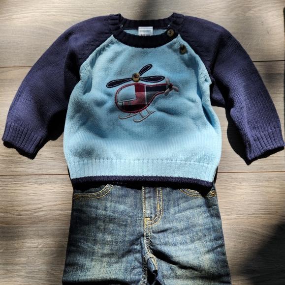 Gymboree Helicopter Sweater and Jeans - Picture 2 of 7